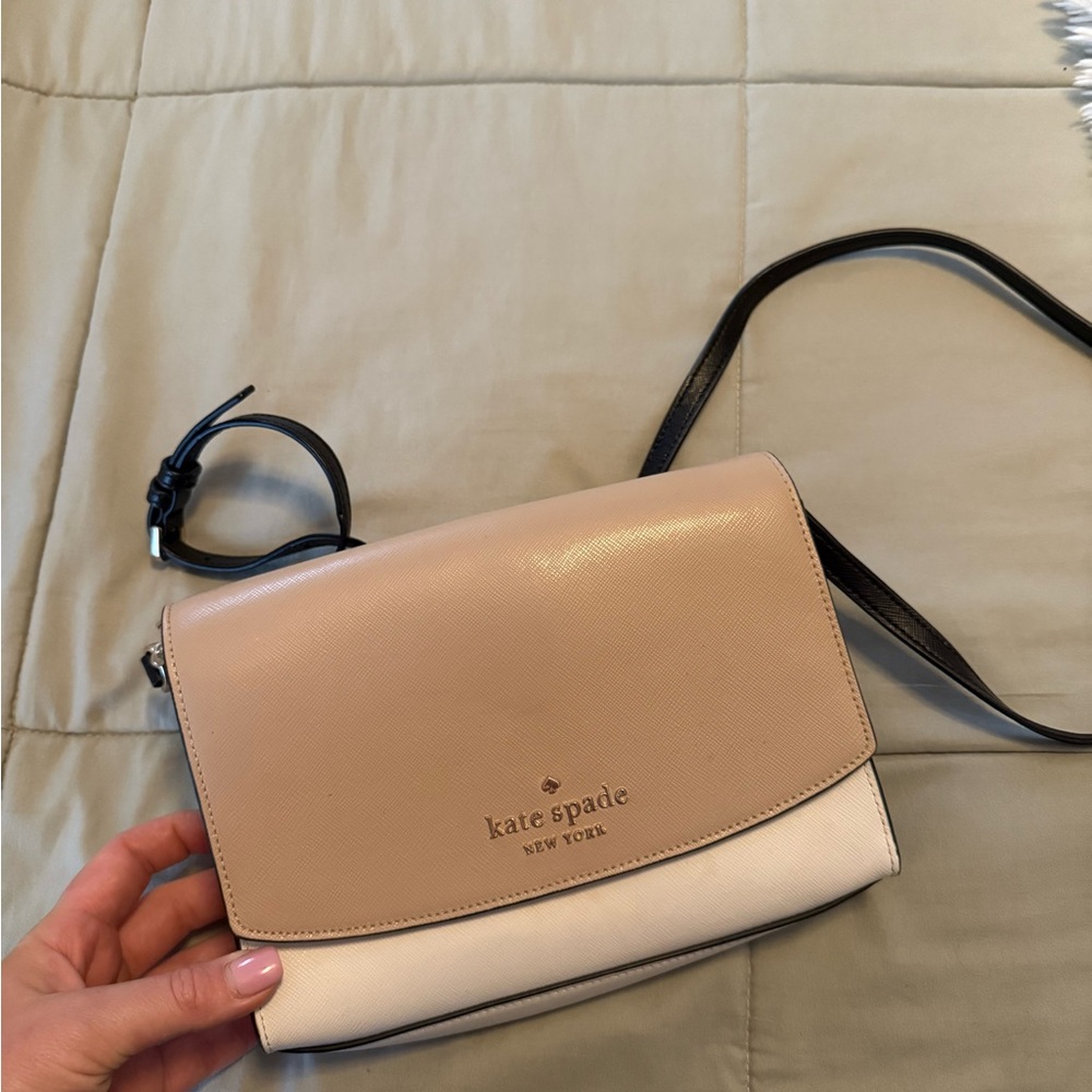 Kate Spade Tan and Cream Crossbody Bag